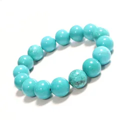 550 天然石ターコイズ（青緑色）トルコ石ブレスレット 12mm