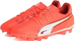 プーマ PUMA サッカー キング マッチ HG/AG+MID JR ジュニア キッズ 小学生 中学生 スパイク シューズ 靴 ハード グラウンド 土 人工芝 トレーニング 練習 クラブ  10832101 GLOWINGRED-PUMAWHITE