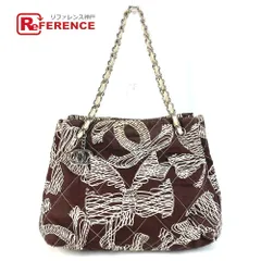 CHANEL シャネル ショルダーバッグ CC ココマーク ロゴ キルティング キャンバス ブラウン