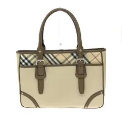 BURBERRY LONDON バーバリーロンドン トートバッグ  ノバチェック ナイロン×レザー    ベージュ レディース / 240001183885
