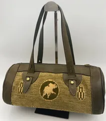HUNTING WORLD　ハンティングワールド　ハンドバッグ　スエード×パイル　カーキ系　3850Hのサムネイル