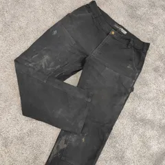 Carhartt　カーハート　バングラデシュ製  【サイズ】  34×32　ダブルニー　ダック生地　ペインターパンツ　ワークパンツ　ブラック　BLACK　黒　メンズ　中古　フェード