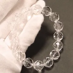 559 4月誕生石 パワーストーン 水晶64面カット 6mm ブレスレット