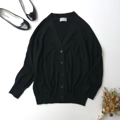 MARGARET HOWELL × JOHN SMEDLEY マーガレットハウエル ジョンスメドレー イギリス製 コットン 綿 100％ Vネックカーディガン Ⅱブラック (55E＋7371)26H☆