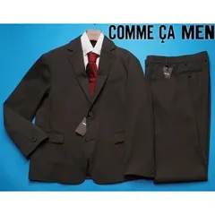 新品定価7.5万円 COMME CA MEN コムサメン 秋冬 中空ポリエステルカルゼ セットアップ スーツM茶(14) 15JA06