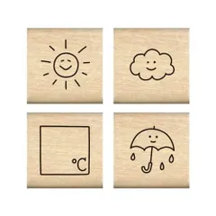 こどものかお スタンプ #手帳はんこ部 天気/4Pセット 0409-019