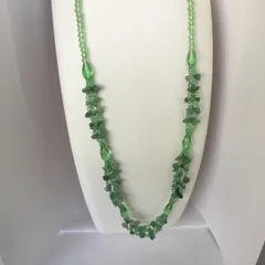 天然石★アベンチュリン★ビーズ入り★パールネックレス★ロングネックレス★ハンドメイド★ファッション★デザイン★ネックレス