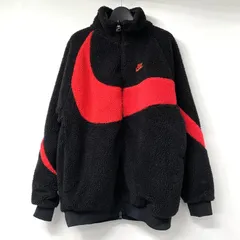 【中古】NIKE SWOOSH FULL ZIP ボアジャケット サイズM ブラック/レッド BQ6546-008 ナイキ[17]