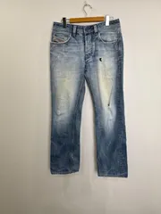 S00315　DIESEL｜Diesel｜ディーゼル｜ストレートデニムパンツ｜ライトブルー Light Blue｜水色｜Y2K｜90S｜古着｜USA古着｜アメカジ｜ヴィンテージ｜ダメージデニム｜メンズ｜今期トレンド｜フォロー割