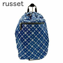 美品 russet モノグラム総柄 デニム生地 大型トートバッグ 2Way - メルカリ