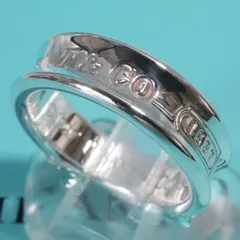 極美品19.5号 ティファニー 1837 ナロー ミディアム リング/25-2595