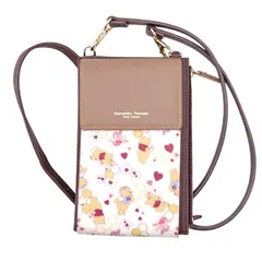 サマンサタバサ プチチョイス くまのプーさんコレクション レター柄スマホショルダー ブラウン カードポケット 札入れ Samantha Thavasa Petit Choice