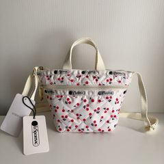 レスポートサック チェリー柄 トートバッグ ホワイト ショルダーバック