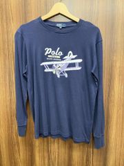 90s ポロジーンズ フェード感あり ロンT 長袖Tシャツ S（日本のM位 