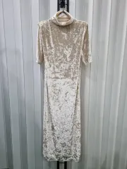 ツアーベルベット 半袖 ロング ONE PIECE アイボリー