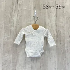 ap11493 OBAiBi オバイビ BABY ベビー ロンパース 50 1/3M 53/59cm ホワイト 白 ボタニカル柄 長袖 足無し スナップボタン 新生児 春 夏 1~3ヶ月 OBAÏBIのサムネイル