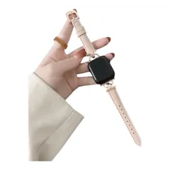 Apple Watch バンド 合皮 38/40/41mm ライトピンク+ゴールド2　CHA592400384041