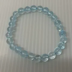 天然石 ブルートパーズ ブレスレット 7mm玉 内周17cm