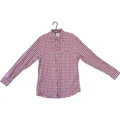 X01122 長袖シャツ ブルックスブラザーズ チェック 赤系統 １００％綿 Mサイズ Brooks Brothers