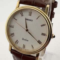 SEIKO セイコー DOLCE ゴールド文字盤 5E31-7A40 クォーツ - メルカリ