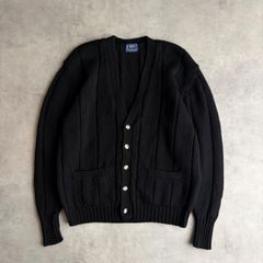 70s jc penney アクリルニットカーディガン ブラック 短丈 古着屋