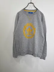 S00159 adidasアディダス｜スウェット トレーナー｜コットン 綿 ポリウレタン｜プリント柄 ロゴ｜Gray グレー 灰色｜Y2K｜90S｜古着｜アメカジ｜USA古着｜ヴィンテージ｜今期トレンド｜フォロー割