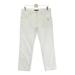 サイズ：L ROUGH&SWELL ラフアンドスウェル  ロゴ刺繍入り ロングパンツ  ホワイト系 [240101605022] ゴルフウェア メンズ ストスト