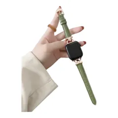 Apple Watch バンド 合皮 38/40/41mm グリーン+ゴールド　CHA592360384041