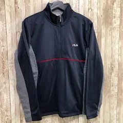 コ　FILA（フィラ）　ハーフジップ　裏起毛トップス　ネイビー　M　男女兼用