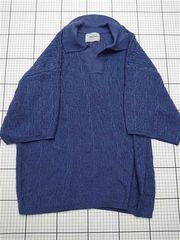 ◇ Θ 엠마 클로즈 EMMA CLOTHES EMkn471 폴로 컬러 니트 L 사이즈 블루 계 남성 E [1512220061703]
