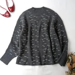 yuw ユウ  ローリーズファーム アイル リバーシブル ラメ ニットプルオーバー　グレー(54E＋9405)25F