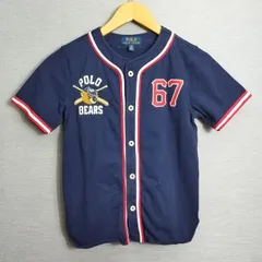 POLO RALPH LAUREN ポロ ラルフローレン ベースボール ユニフォーム風 半袖 クマ ネイビー系 サイズ 8 キッズ A306