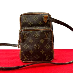 極 美品 LOUIS VUITTON ルイヴィトン ヴィンテージ アマゾン モノグラム レザー ミニ ショルダーバッグ ポシェット ブラウン g452c
