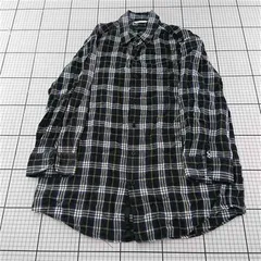 ◇ Θ ナノ・ユニバース nano・universe NUC11SHL0200S チェックシャツ 長袖 メンズ L ブラック系 E  【1512220063929】