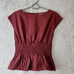 Te chichi  テチチ レディース トップス ブラウス フレンチスリーブ ワインレッド サイズF □〇