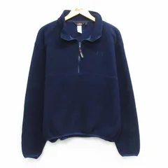 XL/古着 エルエルビーン 長袖 ハーフジップ フリース ジャケット メンズ 紺 25nov29