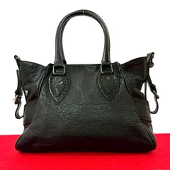 極 美品 希少品 FENDI フェンディ ズッカ FF ロゴ モチーフ 金具 レザー 本革 ハンドバッグ ミニ トートバッグ ブラック 黒 28654