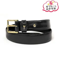 新品 AMI PARIS アミパリス UBL029.AL0139 0015 ブラック グレーズドレザー Paris Paris 25 Mm ベルト