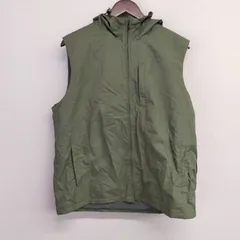 N1011【90ｓ】OLD UNIQLO オールド ユニクロ フード付 ベスト Lサイズ ナイロン/フリース カーキ メンズ 416-0704 ヴィンテージ