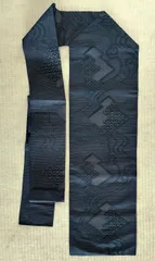 【名古屋帯】黒 織り柄 仕立て済み 礼装 礼服 喪用 ゴシック モノトーン 帯