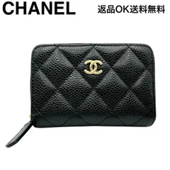 【返品OK】ギャラ付 CHANEL シャネル マトラッセ AP0216 30412967 タイムレスクラシックライン キャビアスキン ココマーク コインケース カードケース ゴールド ラウンドジップ レディース【D467901202302ミ2601】