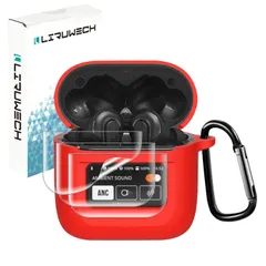 【在庫処分】For JBL TOUR PRO 2ケースカバー LIRUWECH JBL TOUR PRO 2 ケース 【JBL TOUR PRO 2フィルム*3 付き】シリコン製 全面保護 落下防止 キズ防止 耐衝撃 装着充電可能 軽量小型 カラビナ付き JB