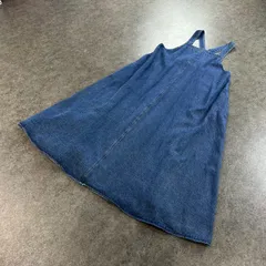 新品 未使用 Samansa Mos2 SM2 サマンサモスモス デニムジャンパースカート ネイビー レディース フリーサイズ タグ付き NSD-1107520