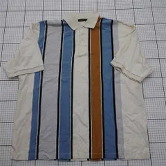 ◇ ⊂ ニコアンド niko and... HZ22MC843T0 ストライプ半袖ポロシャツ メンズ Lサイズ E  【1512220059298】