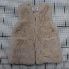 ◇ ⊇ ザラ ZARA キッズ フェイクファーベスト ベージュ系 140cm 女の子 E  【1512220059540】