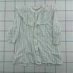 ◇ ⊂ ナノ・ユニバース nano・universe ストライプフリルブラウス 36 レディース E  【1512220060072】
