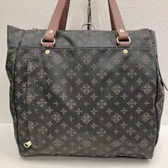8519　russet　ラシット　ハンドバッグ　 3way　ショルダーバッグ　リュック　 モノグラム　総柄　グレー✕ピンク系　 ナイロン　レザー　レディース