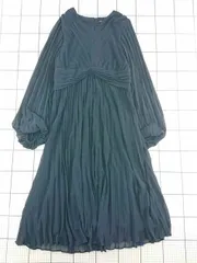 ◇ ⊂ バナナリパブリック BANANA REPUBLIC プリーツワンピース ネイビー系 レディース E  【1512220060515】