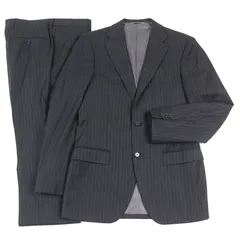 【ドンドン見直し】極美品○BEAMS F ビームスF 2117-0240-264-P ウール100% 段返り シングル 3B スーツ グレー ストライプ柄 97(メンズSサイズ相当) 日本製 正規品 メンズ