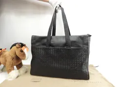 ボッテガヴェネタ ショルダーバッグ イントレチャート レザー黒 ビジネストートバッグ@B07703979Z